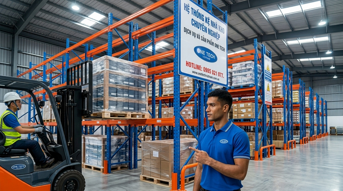 Nhân sự vận hành xe nâng an toàn trong kho kệ pallet Gia Lai