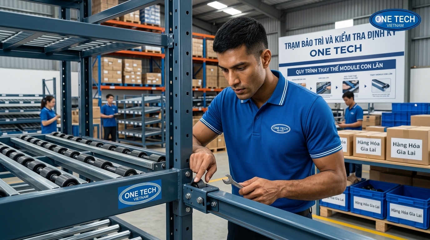 Bảo trì kệ Flow racks Gia Lai Bảo trì kệ con lăn Flow rack tại kho hàng Gia Lai