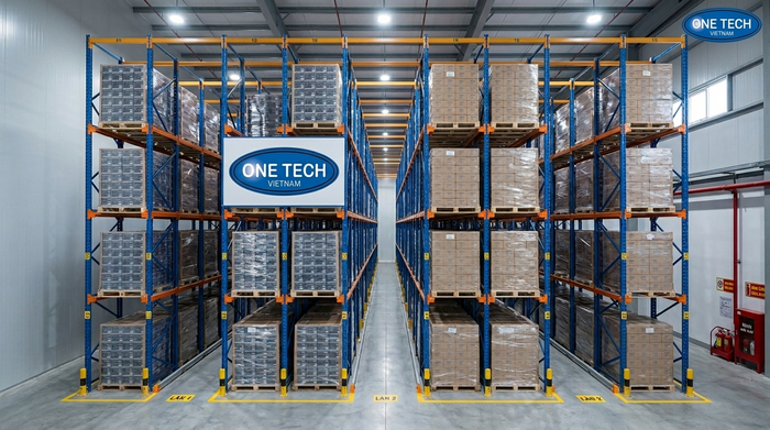 Hình ảnh kệ drive in thực tế 05 Kệ drive in thực tế cho kho hàng đồng nhất