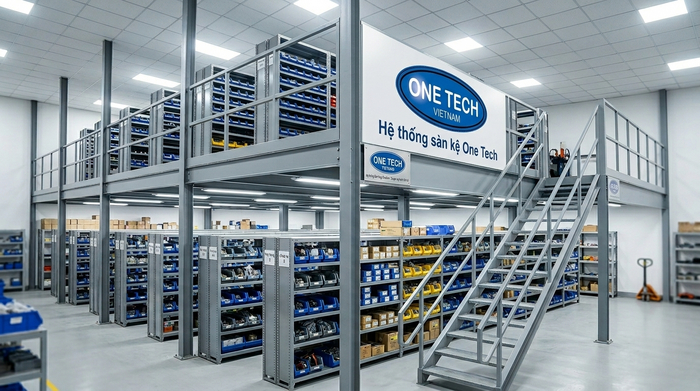 Kệ mezzanine cho kho phụ tùng và linh kiện Kệ sàn mezzanine cho kho phụ tùng linh kiện tại Gia Lai