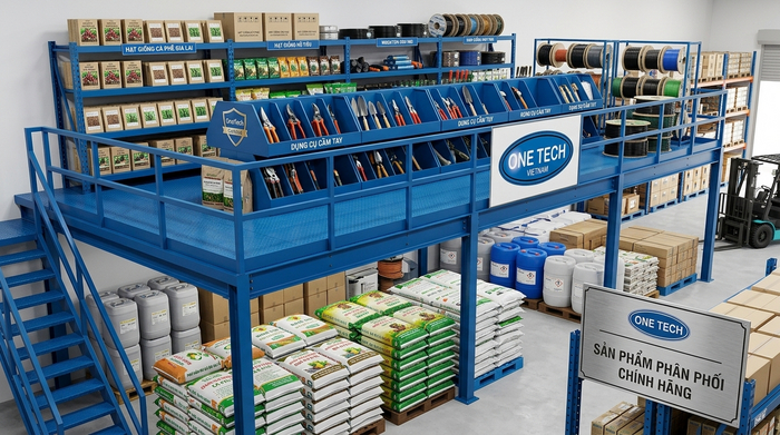 Kệ mezzanine lưu trữ vật tư nông nghiệp Kệ sàn mezzanine cho kho vật tư nông nghiệp Gia Lai