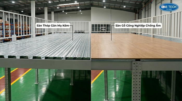 Mặt sàn kệ mezzanine cho kho hàng Gia Lai Mặt sàn kệ mezzanine tôn gân chống ẩm