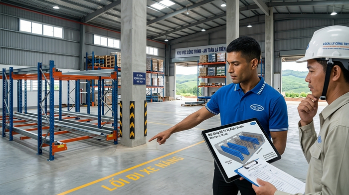 Quy trình khảo sát và lắp đặt kệ Radio Shuttle Gia Lai