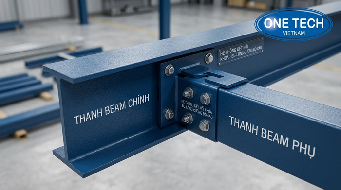 Hệ beam chịu lực cho sàn mezzanine Thanh beam chính và beam phụ kệ sàn mezzanine Gia Lai