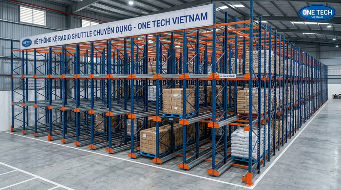 Thiết kế kệ Radio Shuttle Gia Lai theo tải trọng pallet và chiều cao kho