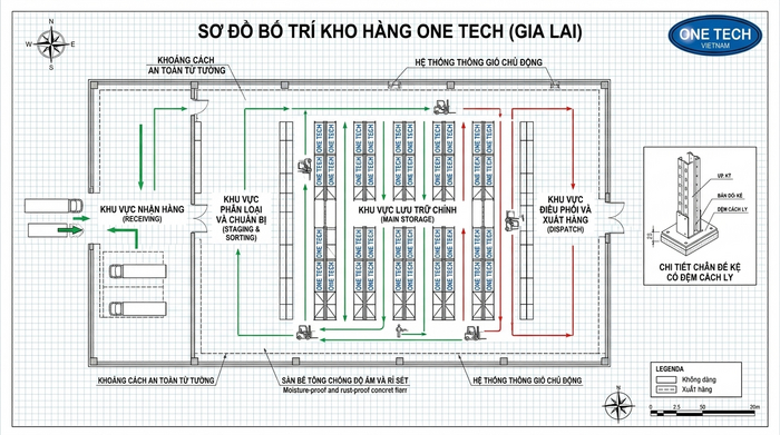 Bản vẽ bố trí mặt bằng kệ pallet cho kho Gia Lai