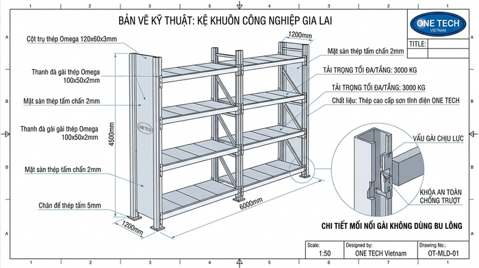 Bản vẽ kỹ thuật Kệ Khuôn Gia Lai Bản vẽ kỹ thuật kệ khuôn Gia Lai trước khi sản xuất