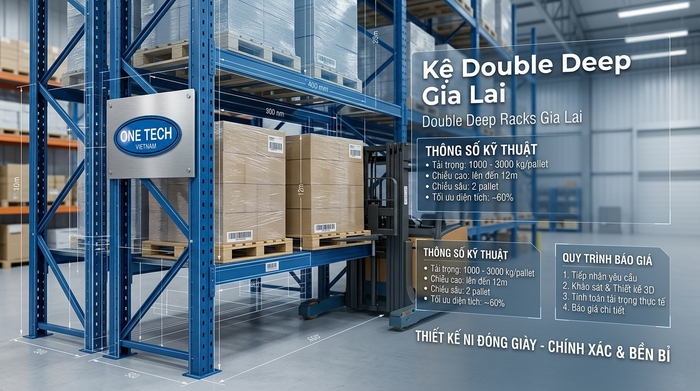 Báo giá Kệ Double Deep Gia Lai theo thiết kế Báo giá Kệ Double Deep Gia Lai theo bản vẽ thiết kế và tải trọng thực tế