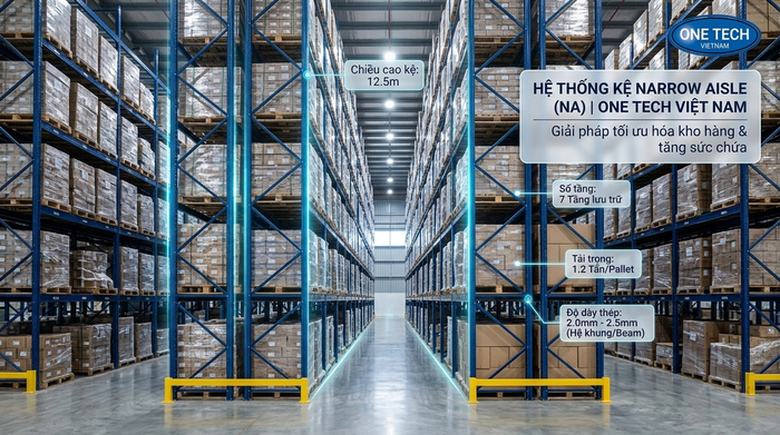 Báo giá kệ Narrow Aisle Gia Lai được tính theo layout và tải trọng