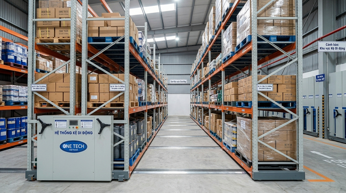 Kệ kho di động pallet cho kho hàng nặng tại Gia Lai