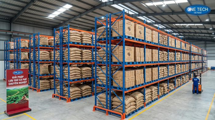 Ứng dụng kệ Selective trong kho cà phê Gia Lai Kho lưu trữ nông sản cà phê sử dụng kệ Selective