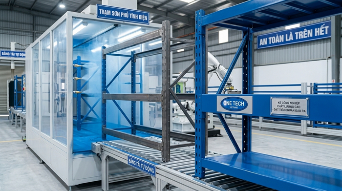 Dây chuyền sản xuất và sơn tĩnh điện tại nhà máy OneTech