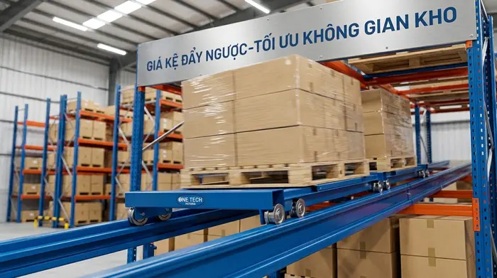 Ray và xe trượt Kệ Push Back Gia Lai Ray và xe trượt của Kệ Push Back Gia Lai vận hành pallet