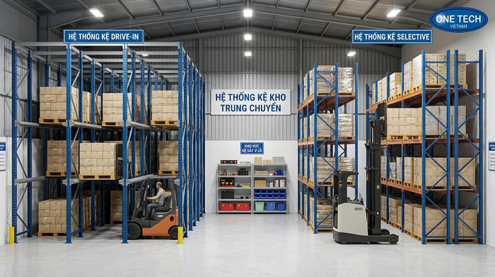 So sánh giải pháp kệ kho trung chuyển Gia Lai So sánh kệ selective và drive in cho kho trung chuyển Gia Lai