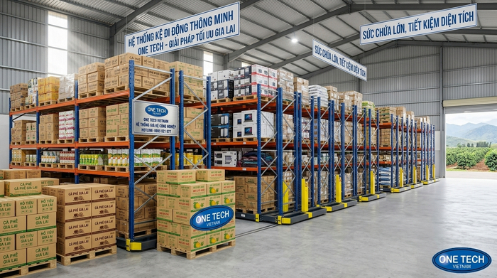 Ứng dụng kệ kho di động tại Gia Lai cho nông sản bán lẻ và logistics