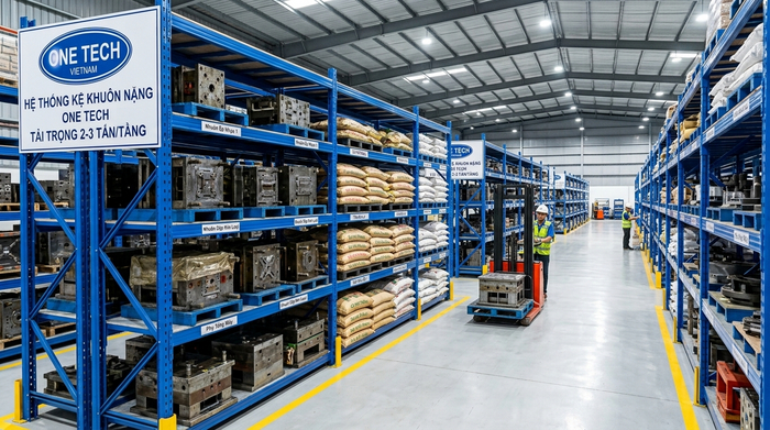 Ứng dụng kệ khuôn tại Pleiku Gia Lai Ứng dụng kệ khuôn tại kho sản xuất và logistics Pleiku Gia Lai