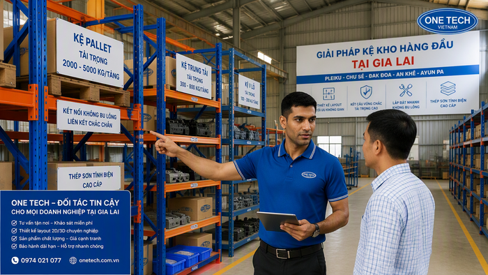 OneTech Group cung cấp thiết bị nhà kho Gia Lai Giải pháp kệ kho hàng Gia Lai của OneTech Group