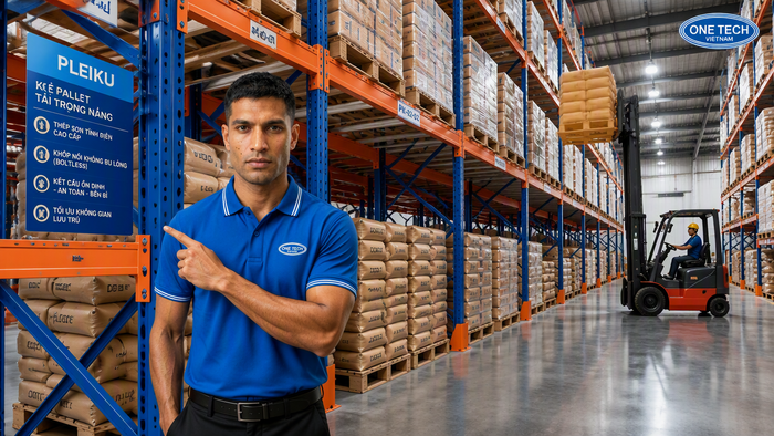 Kệ tải nặng Pleiku tăng mật độ lưu trữ kho pallet Kệ tải nặng Pleiku cho kho pallet sử dụng xe nâng