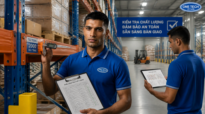 Nghiệm thu chất lượng kệ kho logistics Kiểm tra chất lượng kệ kho logistics trước khi bàn giao