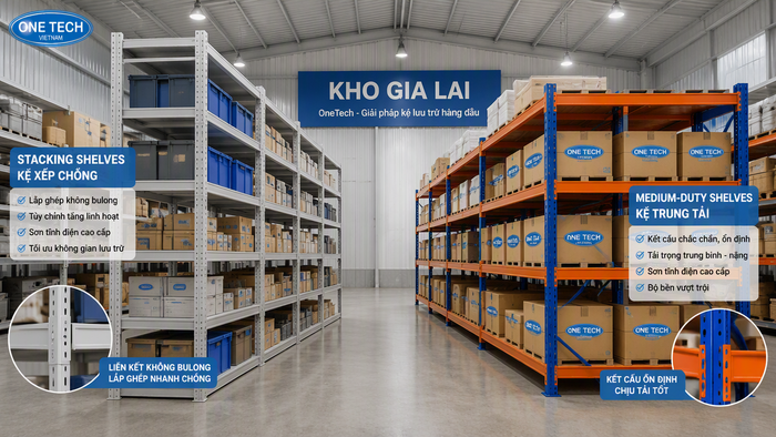 So sánh kệ xếp chồng và kệ trung tải So sánh kệ xếp chồng và kệ trung tải cho kho Gia Lai