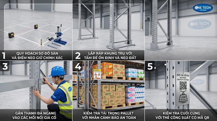 Quy trình lắp đặt kệ kho FMCG Gia Lai Quy trình lắp đặt kệ kho FMCG Gia Lai an toàn