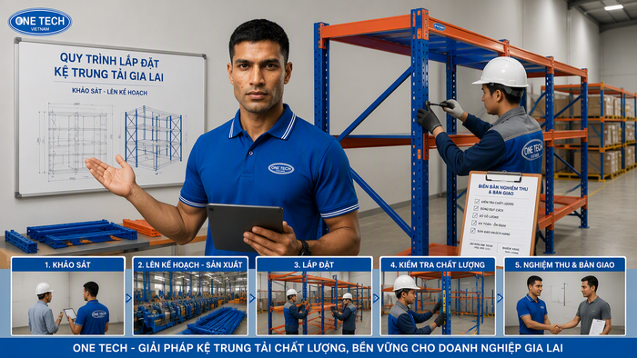 Quy trình lắp đặt kệ trung tải Gia Lai Quy trình lắp đặt kệ trung tải Gia Lai từ khảo sát đến bàn giao nghiệm thu